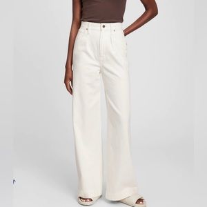 GAP High Rise Pleated Wide-Leg Trouser with Washwell